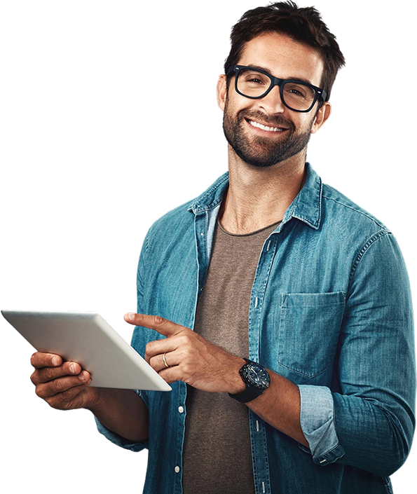 Homem com Tablet